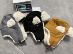 Unisex Faux Suede Winter Trapper Hat - Waterproof Shearling Bomber Aviator Cap with White Fur Ear Flaps & Leather Buckle, Thermal Ushanka for Men Women - Image 4