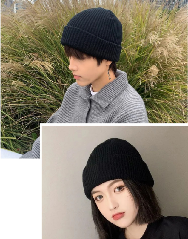 Three ribbed knit winter beanie hats in red, beige, and mustard yellow with cuffed brims for custom logo wholesale (4) Custom Logo Wide Ribbed Knit Beanies | Wholesale Blank Multi-Color Winter Cuff Hats - Image 1