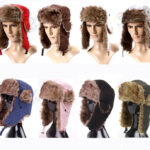 Unisex Faux Fur Trapper Hat - Waterproof Winter Bomber Hat with Ear Flaps & Buckle, Thermal Ushanka Lei Feng Cap for Skiing, Hiking, Camping