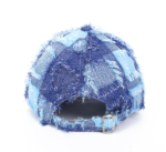 Wholesale Distressed Denim Patchwork Baseball Caps with Big Rhinestone Butterfly Bulk - Image 3
