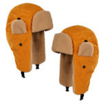 Unisex Corduroy Winter Trapper Hat - Yellow Faux Sherpa Lined Bomber Aviator Cap with Ear Flaps & Buckle, Thermal Ushanka Snow Hat for Men Women - Image 6