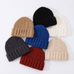 Custom Chunky Knit Beanie Hat Custom Logo Ribbed Wholesale Men Women Solid Color Soft Warm Winter Outdoor Skull Cap Bonnet OEM - Image 2
