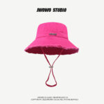 JACQUEMUS washed pure cotton fringed fisherman hat basin hat trendy sun hat