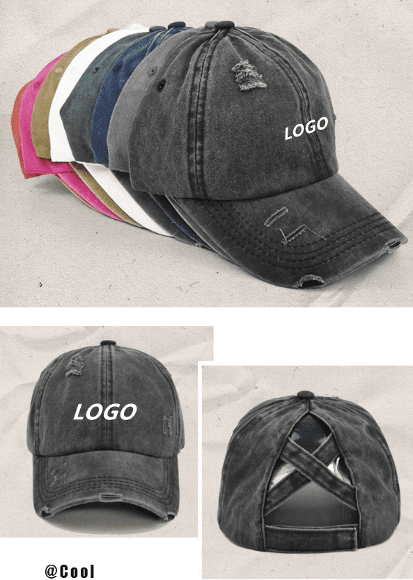 Customized logo for denim baseball cap