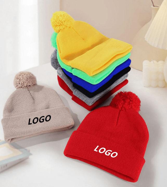 Customized logo for warm knitted hat