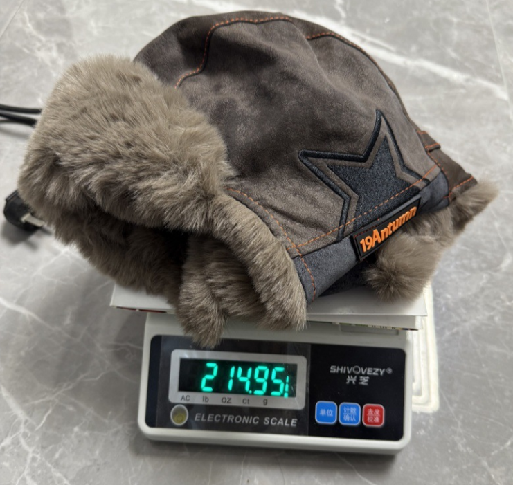 Multi-color-faux-suede-winter-trapper-hats-with-vintage-star-patches-numeric-text-tags-and-plush-light-brown-faux-fur-lining-3